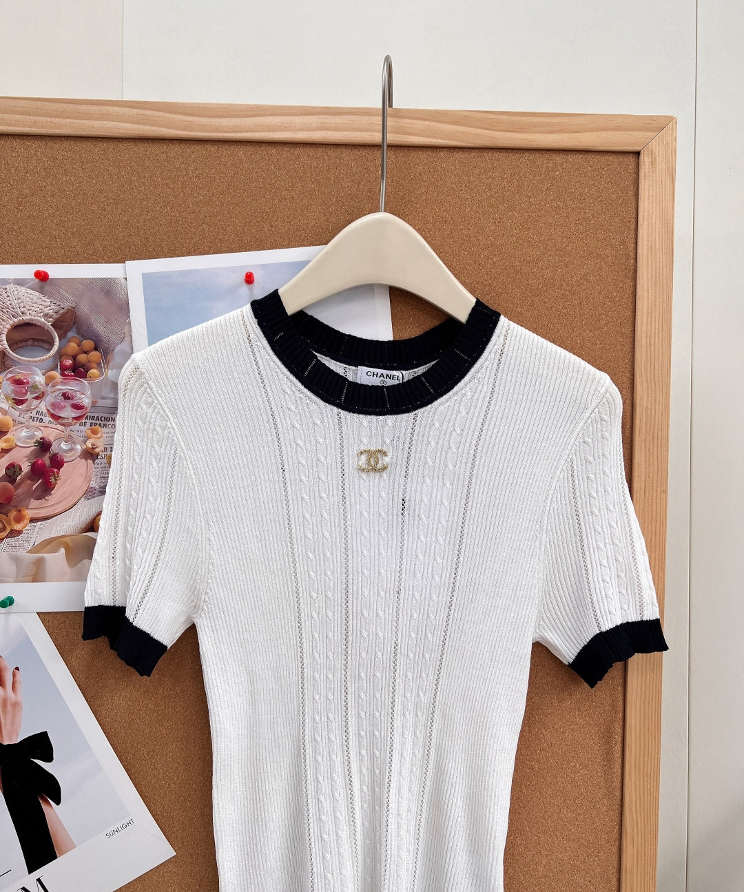 CHANEL 26S SHORT SLEEVE KNIT TOP 1611
