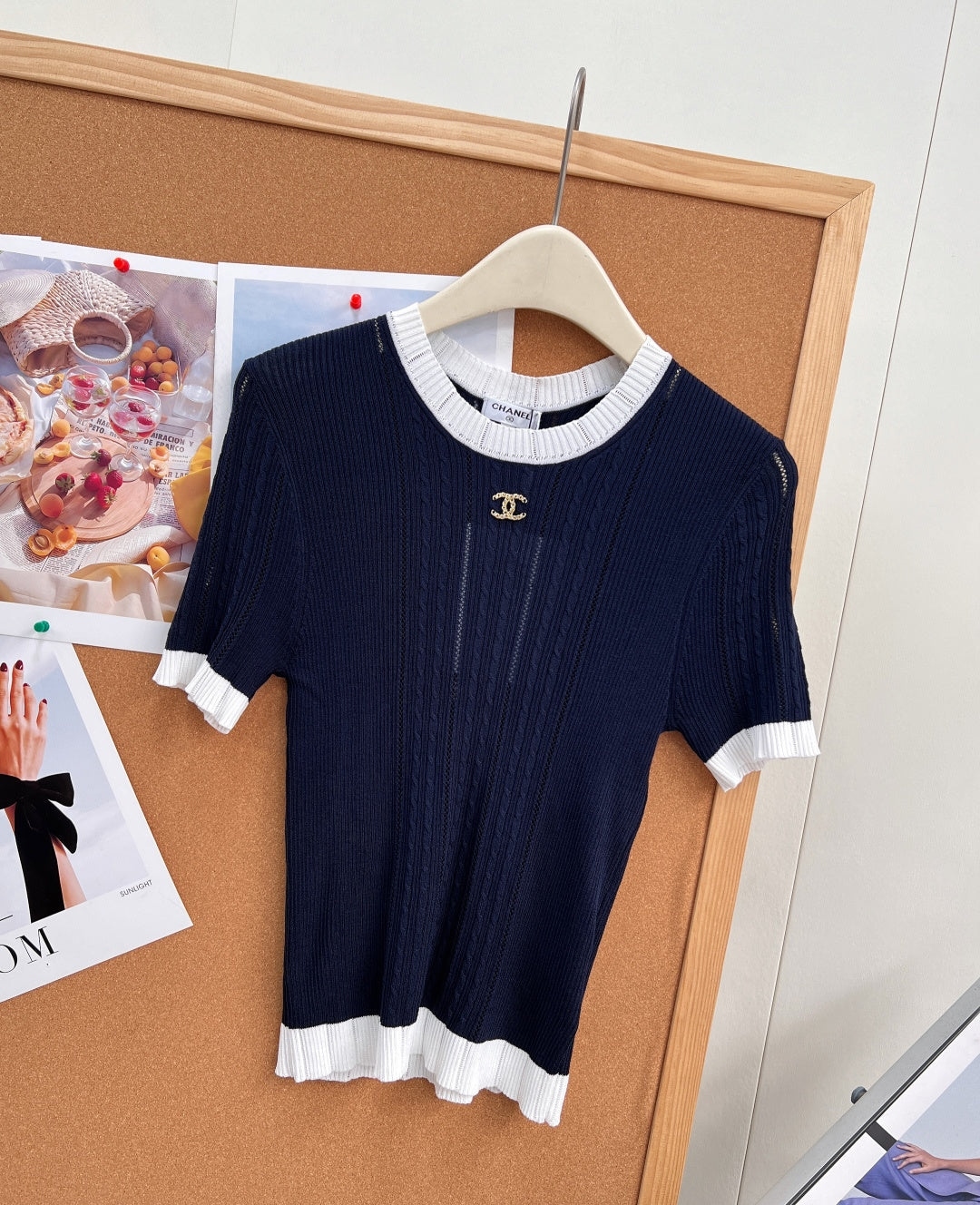 CHANEL 26S SHORT SLEEVE KNIT TOP 1609