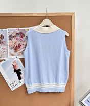 MIUMIU 26S SLEEVELESS KNIT POLO TOP 1375