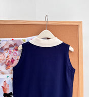 MIUMIU 26S SLEEVELESS KNIT POLO TOP 1374