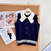 MIUMIU 26S SLEEVELESS KNIT POLO TOP 1374
