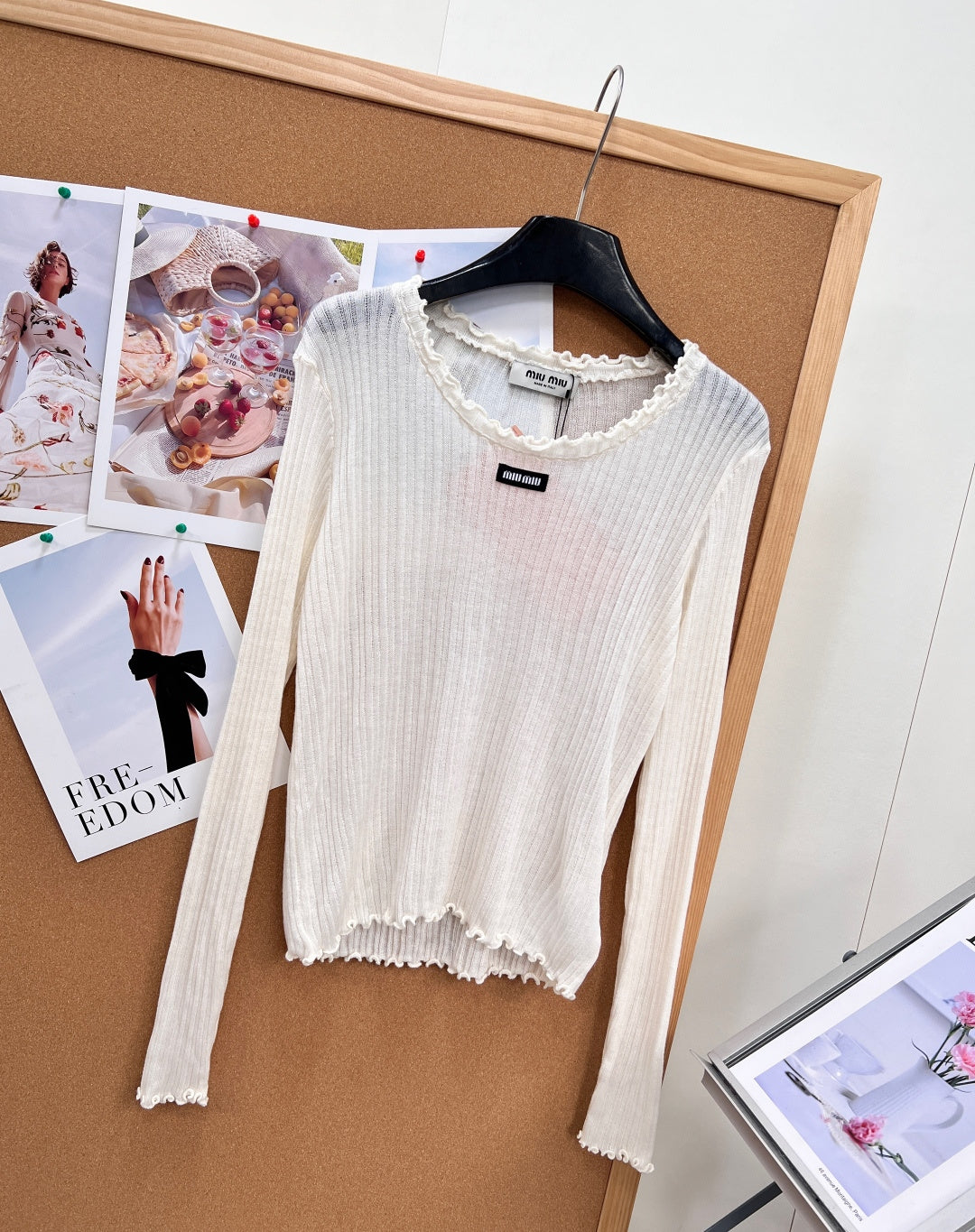 MIUMIU 26S LONG-SLEEVE KNIT TOP 1329