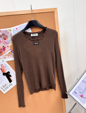 MIUMIU 26S LONG-SLEEVE KNIT TOP 1328