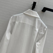Loewe 25 Pleated Flower Knot Shirt White Cotton
