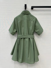 Loewe Short-sleeved Dress Green Cotton