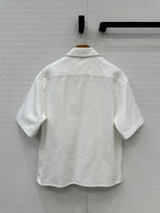 Loewe Denim Short-sleeved Shirt White Cotton