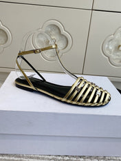 CELINE 26S CLEA TRIOMPHE GLADIATOR SANDALS IN GOLD LAMBSKIN