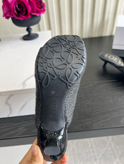 LOEWE 26S HIGH-HEEL SANDALS 45 MM IN BLACK RAFFIA AND LAMBSKIN