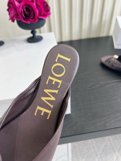 LOEWE 26S SANDALS IN BROWN LAMBSKIN