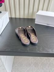 LOEWE 26S SANDALS IN BROWN LAMBSKIN