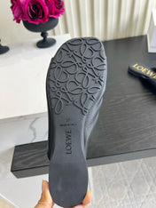 LOEWE 26S SANDALS IN BLACK LAMBSKIN