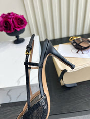 VALENTINO 26S SLINGBACKS 75 MM IN BLACK FABRIC LACE