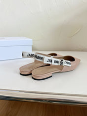 J'ADIOR SLINGBACK FLAT NUDE PINK TECHNICAL FABRIC