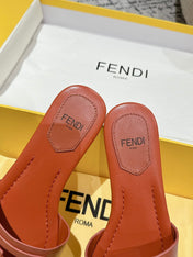 FF Baguette Rust Leather Slide