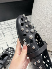 ALAIA PEARL MARY JANE SHOES IN BLACK LAMBSKIN