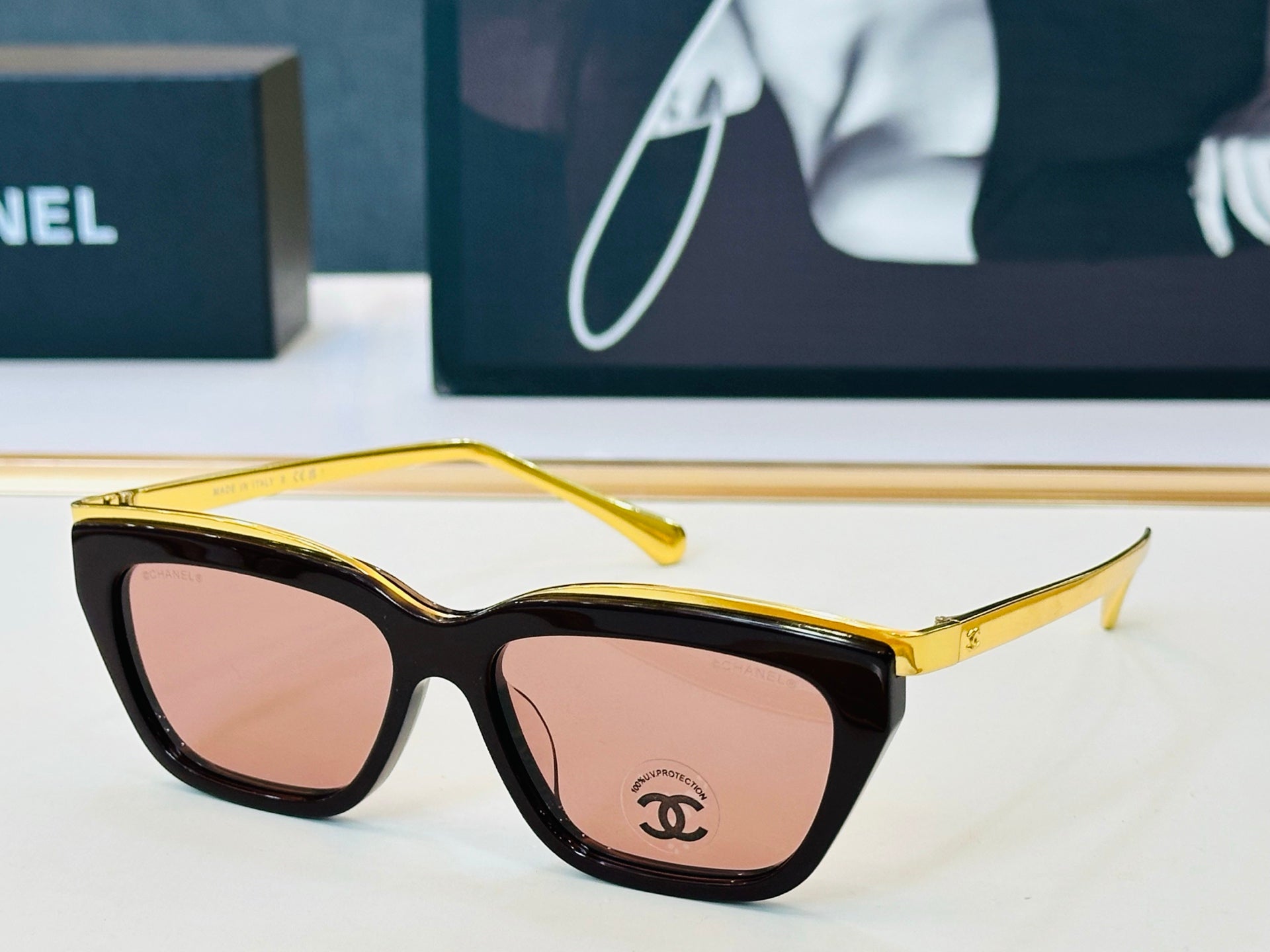 CHANEL 26S BLACK SQUARE FRAME IN ACETATE 408106