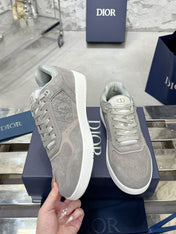 DIOR 25S B27 UPTOWN LOW-TOP SNEAKERS IN GREY CALFSKIN STYLE 6