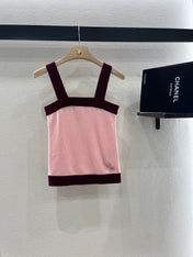 CHANEL FLAT-NECK KNIT CAMISOLE AND STRAIGHT KNIT SKIRT SET 263412