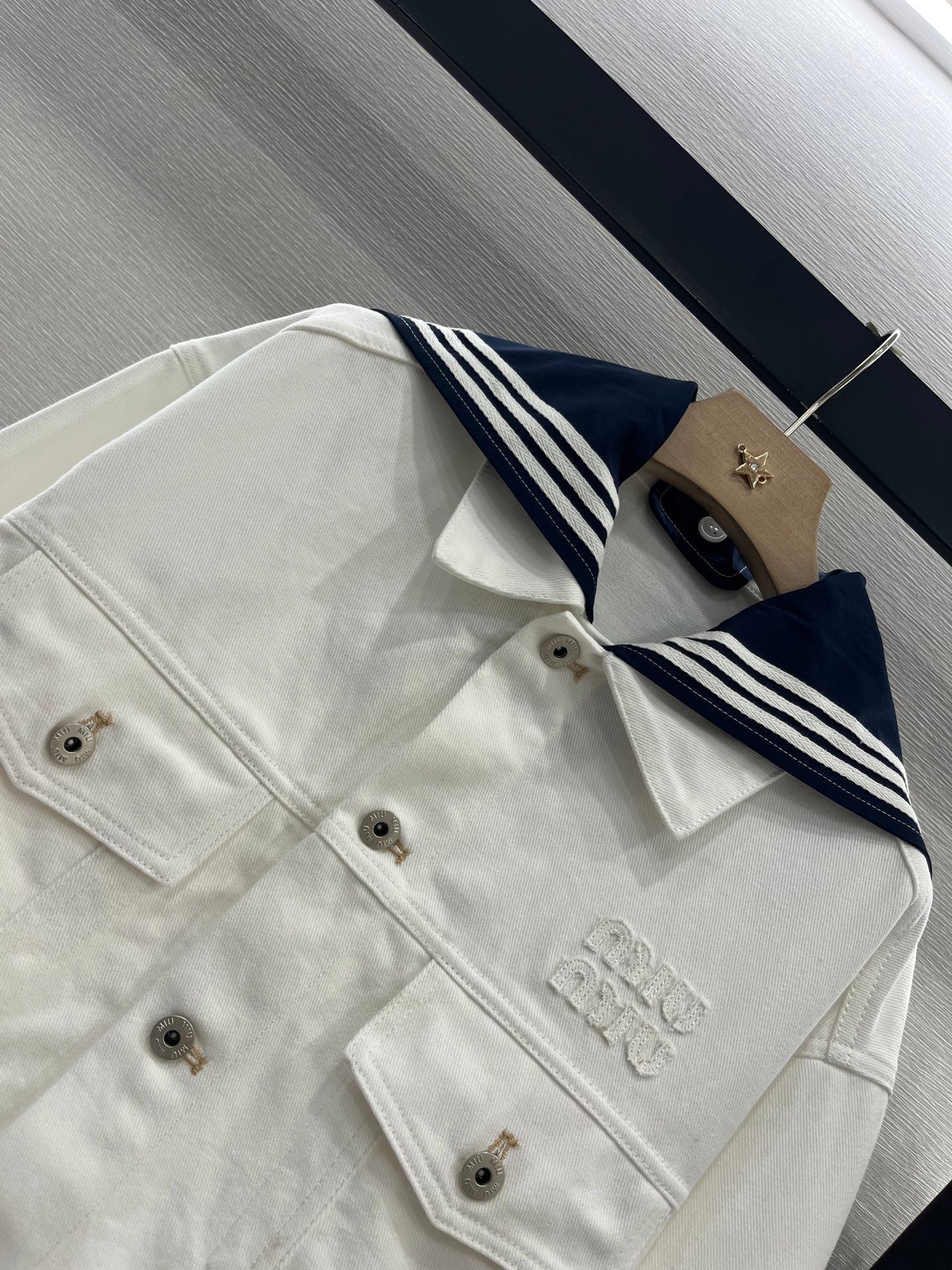 MIUMIU DENIM JACKET AND SKIRT SET 274647