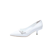 6AM HIGH HEELS 55 MM IN WHITE LAMBSKIN