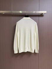 LORO PIANA 26S LONG-SLEEVE KNIT POLO SWEATER 909