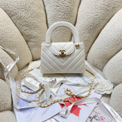 CHANEL 26S MINI KELLY BAG 19 IN WHITE CALFSKIN