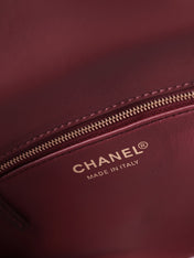 CHANEL 26S ENVELOPE FLAP BAG 22 IN DARK RED CALFSKIN