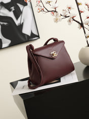 CHANEL 26S ENVELOPE FLAP BAG 22 IN DARK RED CALFSKIN