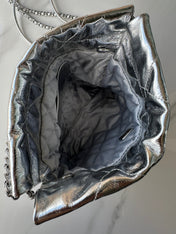CC MINI 20 BAG IN SILVER METALLIC LAMBSKIN