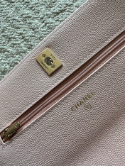 CHANEL 25S MINI FLAP BAG 19 IN LIGHT PINK CAVIAR LEATHER