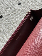 CHANEL 25S MINI FLAP BAG 19 IN DARK RED CAVIAR LEATHER