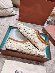FLAT SHOES 25 IN WHITE MESH FABRIC