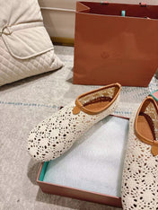 FLAT SHOES 25 IN WHITE MESH FABRIC