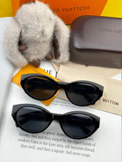 CAT EYE SUNGLASSES L35801 IN BLACK ACETATE
