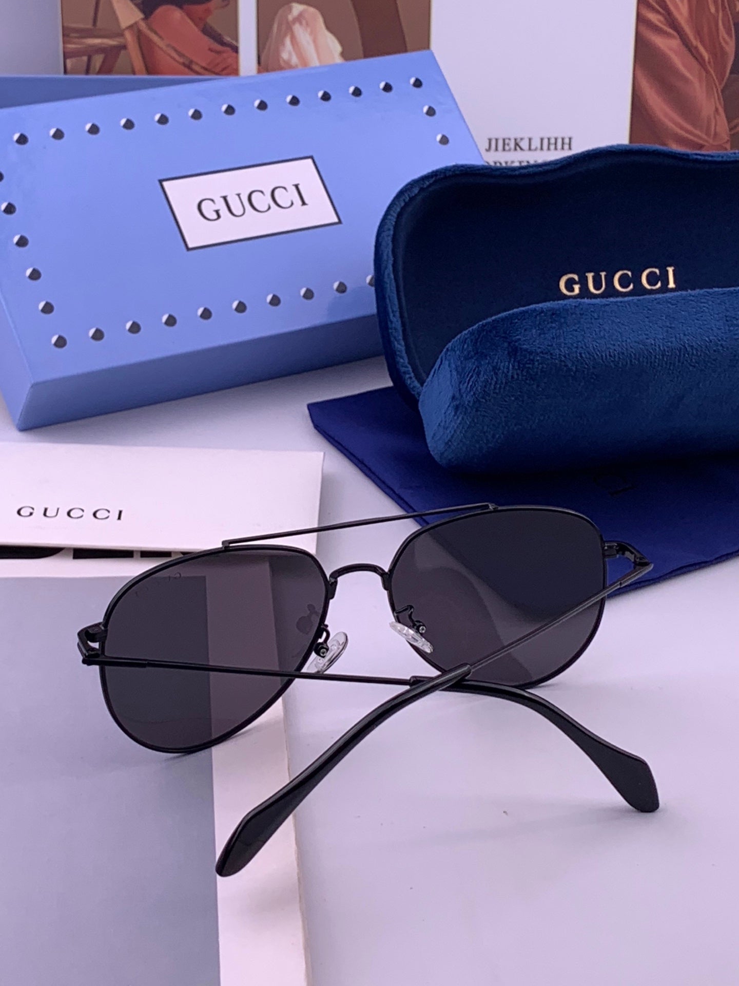 GUCCI 26S AVIATOR FRAME IN METAL 424701
