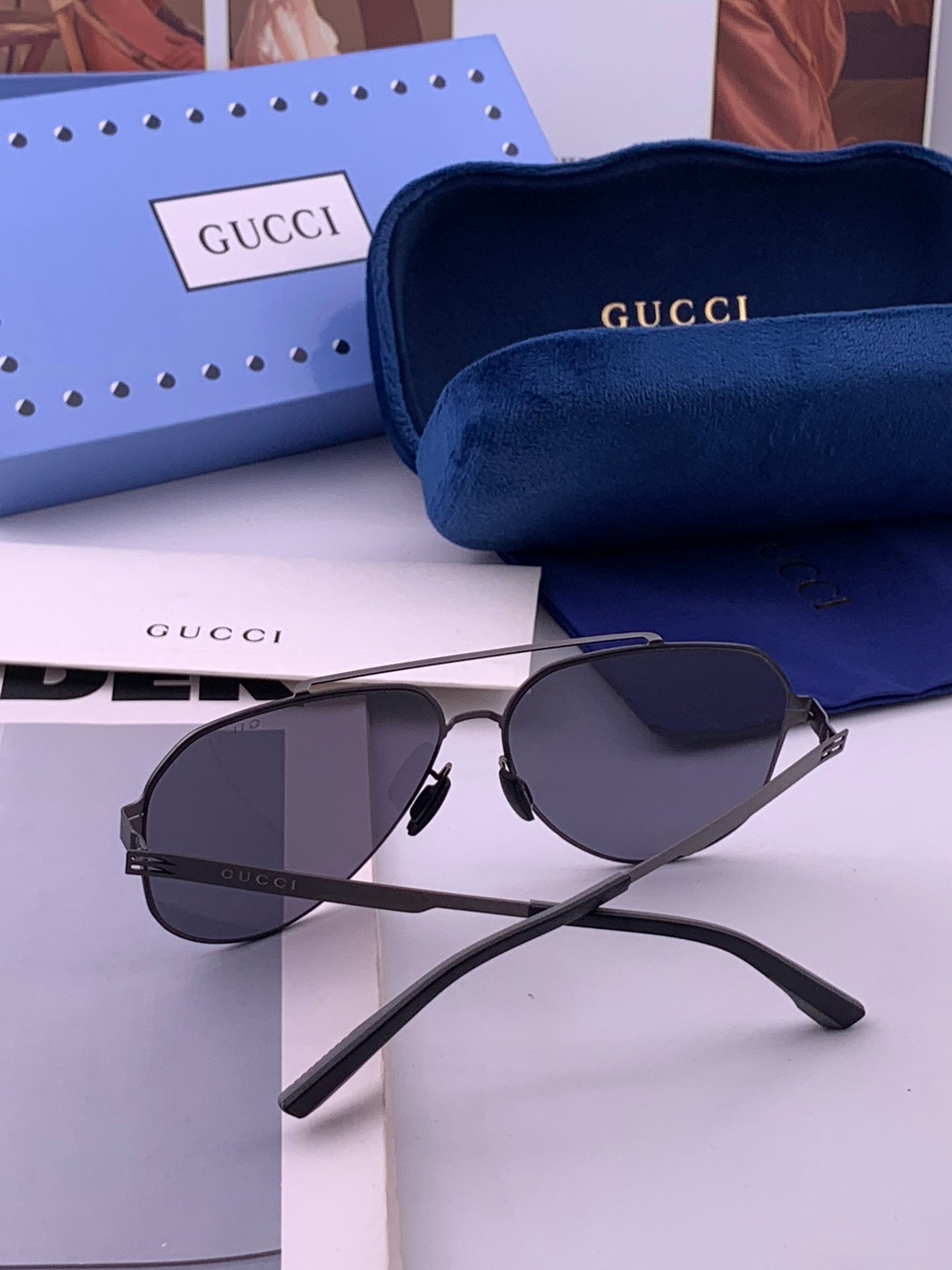 GUCCI 26S AVIATOR FRAME IN METAL 426429