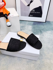 DIOR 26S SANDALS IN BLACK DENIM