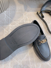 CHANEL 25S ARC DE TRIOMPHE LOAFERS IN BLACK CALFSKIN GOLD HARDWARE