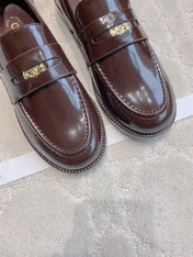 CHANEL 25S MOCCASINS IN ROSEWOOD CALFSKIN GOLD HARDWARE