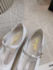 CHANEL 25S MARY JANE IN BLACK AND WHITE CALFSKIN GOLD HARDWARE