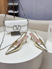 HIGH SLINGBACK 60MM IN GOLD CALFSKIN