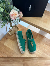 SL YVES LOGO SLIP ON DARK GREEN CANVAS