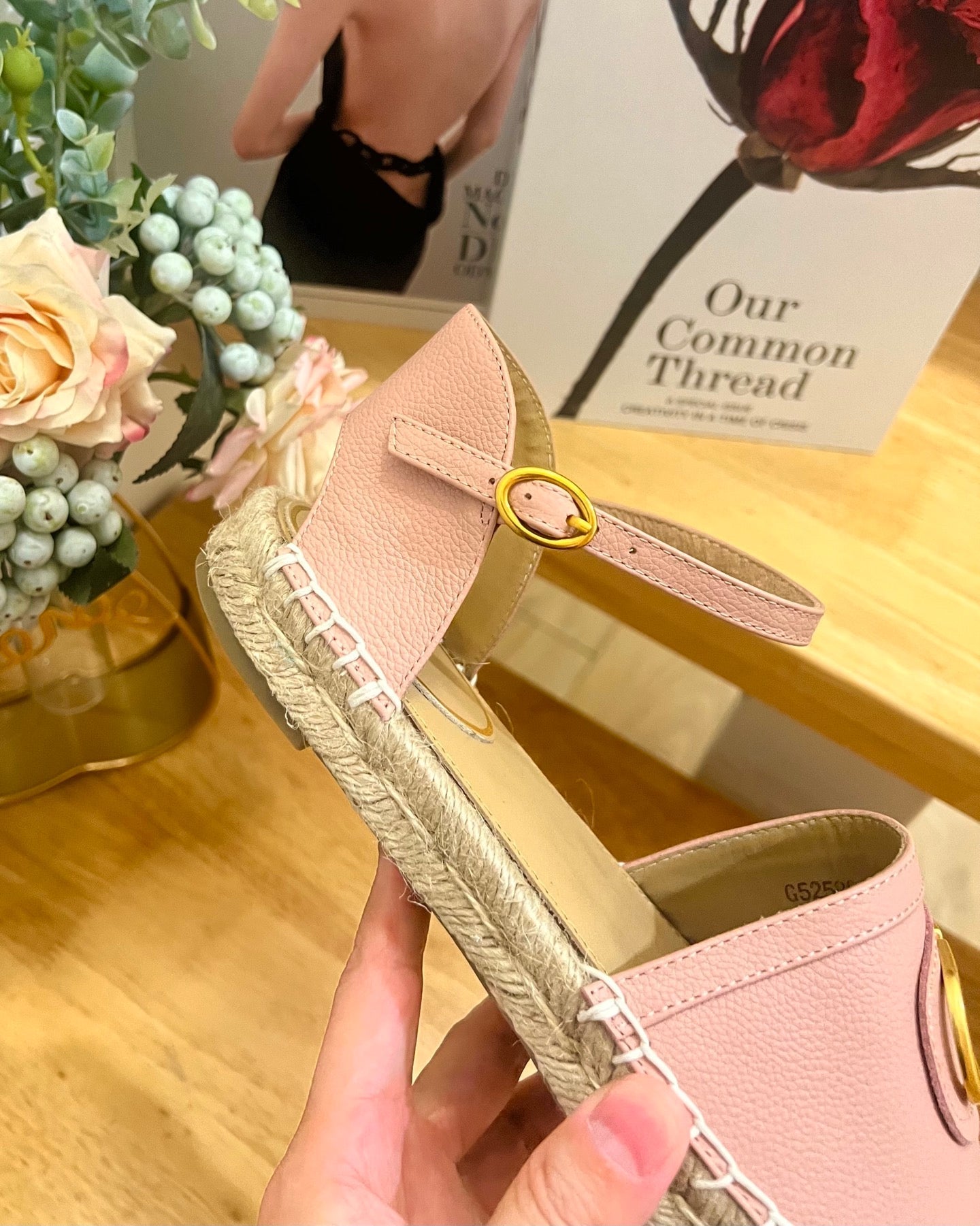 VALENTINO 26S ESPADRILLE SHOES IN LIGHT PINK CALFSKIN