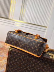 LV 25S SATCHEL BAG 35 IN BROWN CANVAS MONOGRAM GOLD HARDWARE