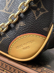 LV 25S BOULOGNE 20 IN DARK BROWN MONOGRAM CANVAS GOLD HARDWARE