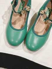 CC HIGH MARY JANE SEA GREEN LAMBSKIN