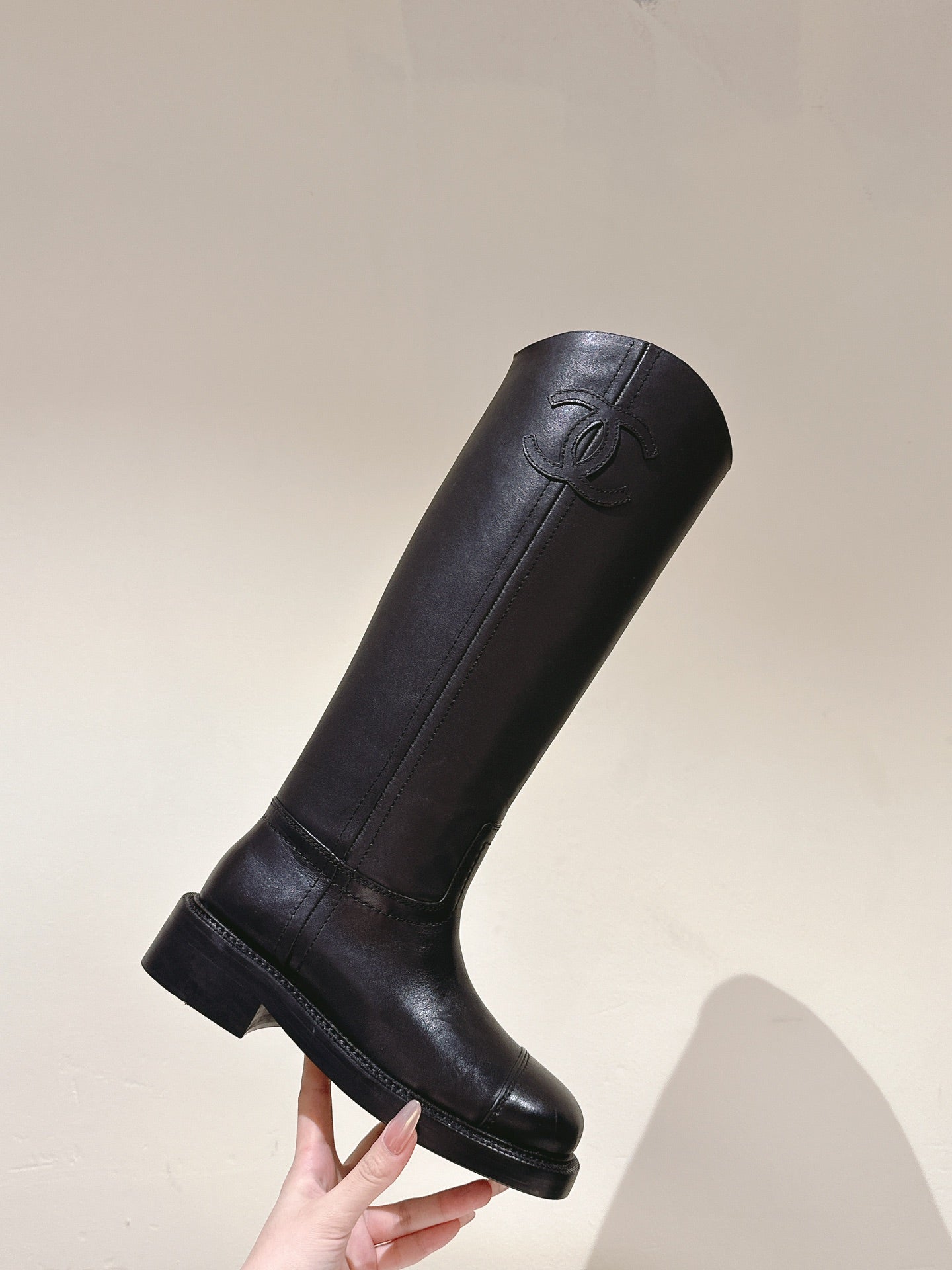 CC HIGH BOOTS BLACK CALFSKIN