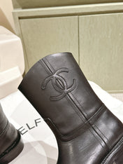 CC SHORT BOOTS BLACK CALFSKIN