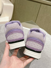 TRAINERS IN LIGHT PURPLE SUEDE AND CALFSKIN