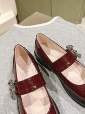 VIV' RANGERS MARY JANES IN BURGUNDY RED CALFSKIN